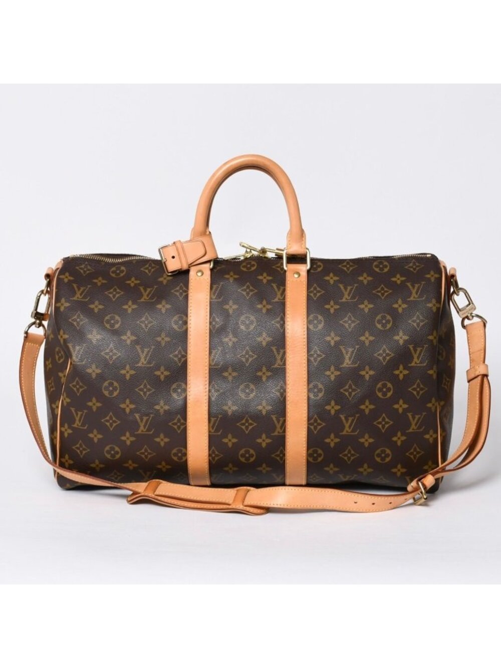Louis Vuitton Boston Bag Keepall Bandouliere 45 Monogram Brown Gold